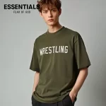 FOG FEAR OF GOD 複線 ESSENTIALS WRESTLING 美式高街男女單排字母純棉短袖T恤