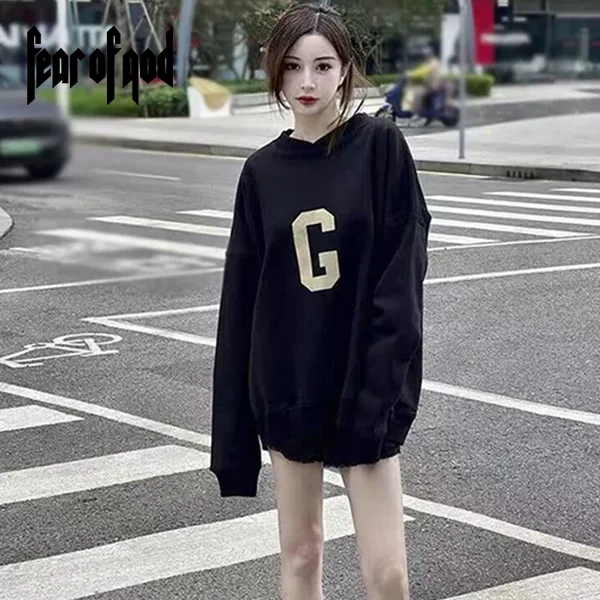 FEAR OF GOD FOG 7TH 第七季主線高街男女情侶 G 字母植絨印花圓領套頭衛衣 FEAR OF GOD FOG 7TH 第七季主線高街男女情侶 G 字母植絨印花圓領套頭衛衣
