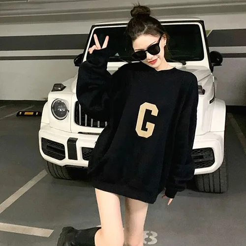 FEAR OF GOD FOG 7TH 第七季主線高街男女情侶 G 字母植絨印花圓領套頭衛衣 FEAR OF GOD FOG 7TH 第七季主線高街男女情侶 G 字母植絨印花圓領套頭衛衣