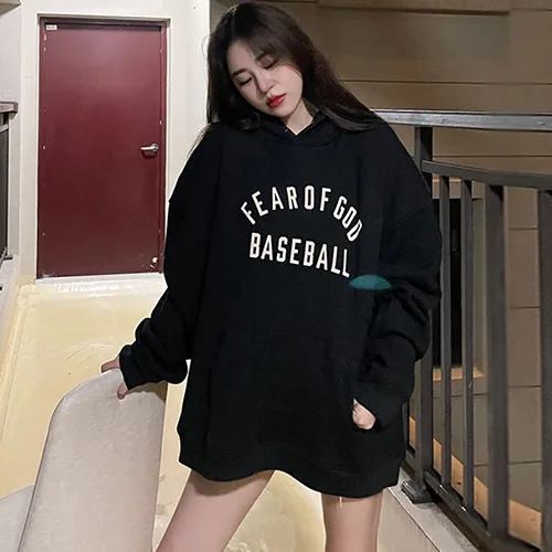 FEAR OF GOD FOG 7TH 第七季主線 BASEBALL 字母植絨印花高街男女情侶抓絨連帽衛衣 FEAR OF GOD FOG 7TH 第七季主線 BASEBALL 字母植絨印花高街男女情侶抓絨連帽衛衣