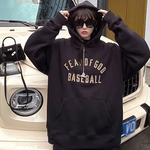 FEAR OF GOD FOG 7TH 第七季主線 BASEBALL 字母植絨印花高街男女情侶抓絨連帽衛衣 FEAR OF GOD FOG 7TH 第七季主線 BASEBALL 字母植絨印花高街男女情侶抓絨連帽衛衣