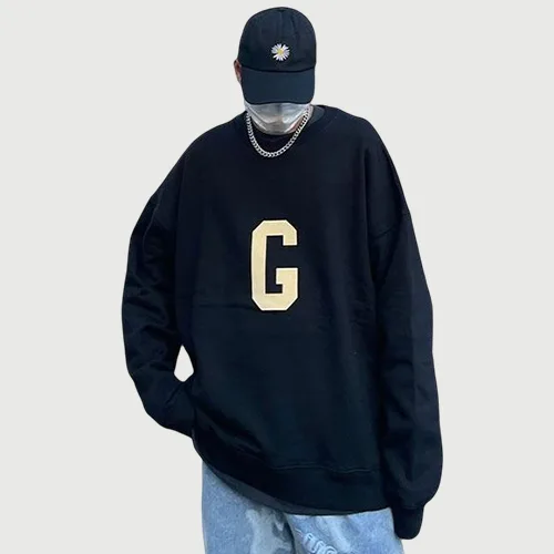 FEAR OF GOD FOG 7TH 第七季主線高街男女情侶 G 字母植絨印花圓領套頭衛衣 FEAR OF GOD FOG 7TH 第七季主線高街男女情侶 G 字母植絨印花圓領套頭衛衣