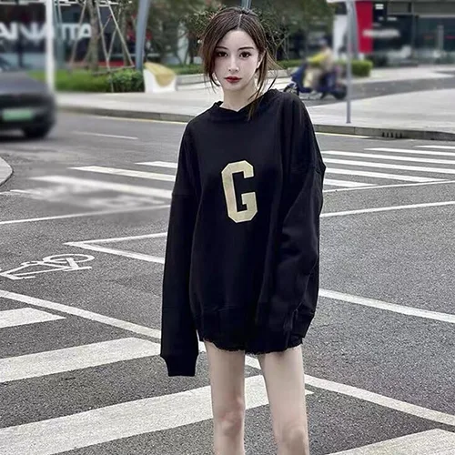 FEAR OF GOD FOG 7TH 第七季主線高街男女情侶 G 字母植絨印花圓領套頭衛衣 FEAR OF GOD FOG 7TH 第七季主線高街男女情侶 G 字母植絨印花圓領套頭衛衣