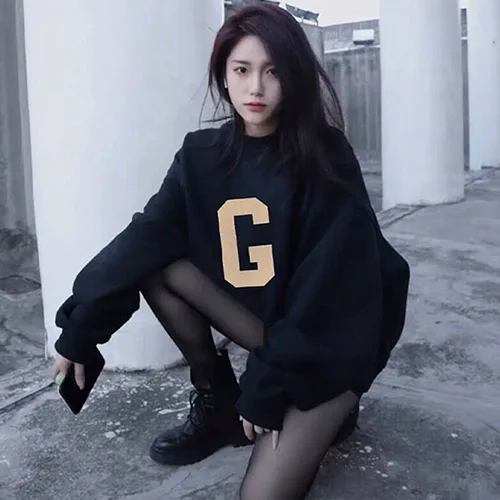 FEAR OF GOD FOG 7TH 第七季主線高街男女情侶 G 字母植絨印花圓領套頭衛衣 FEAR OF GOD FOG 7TH 第七季主線高街男女情侶 G 字母植絨印花圓領套頭衛衣