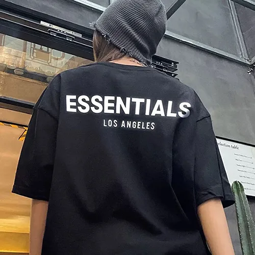 FOG FEAR OF GOD 複線 ESSENTIALS 洛杉磯 LA 限定反光高街男女圓領短袖T恤