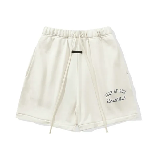 FEAR OF GOD FOG ESSENTIALS 複線高街男女夏季寬鬆短褲純棉五分褲 奶白