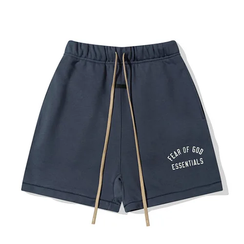 FEAR OF GOD FOG ESSENTIALS 複線高街男女夏季寬鬆短褲純棉五分褲 寶藍色