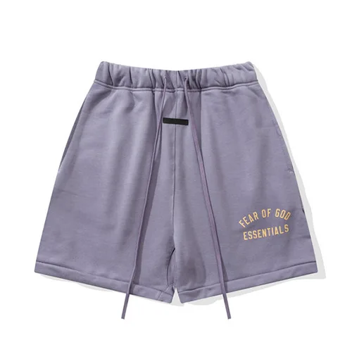 FEAR OF GOD FOG ESSENTIALS 複線高街男女夏季寬鬆短褲純棉五分褲 薰衣草紫