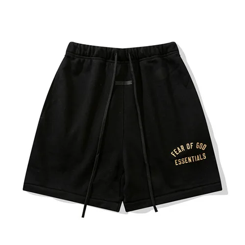 FEAR OF GOD FOG ESSENTIALS 複線高街男女夏季寬鬆短褲純棉五分褲 黑色