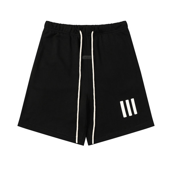 FOG MYGUSS FEAR OF GOD 主線三條槓硅膠男女寬鬆運動短褲五分褲 黑色