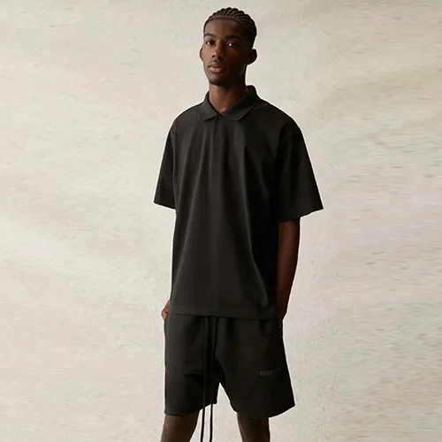 FOG FEAR OF GOD 複線 ESSENTIALS 高街男女情侶背面 LOGO 字母短袖POLO衫