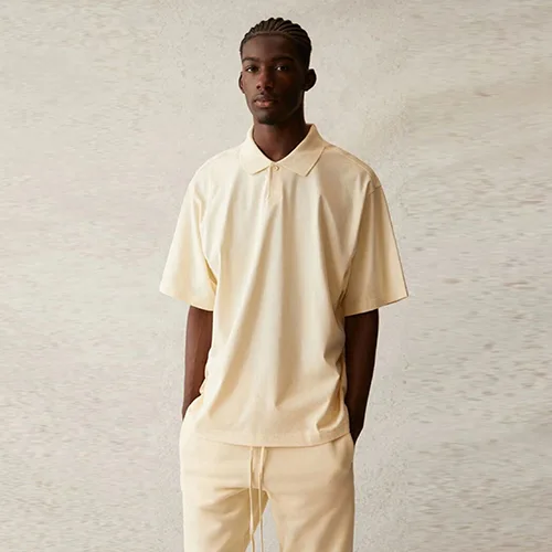 FOG FEAR OF GOD 複線 ESSENTIALS 高街男女情侶背面 LOGO 字母短袖POLO衫