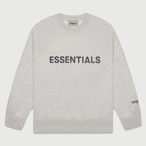 FEAR OF GOD FOG ESSENTIALS 複線高街男女胸前壓膠字母抓絨反光圓領衛衣 FEAR OF GOD FOG ESSENTIALS 複線高街男女胸前壓膠字母抓絨反光圓領衛衣