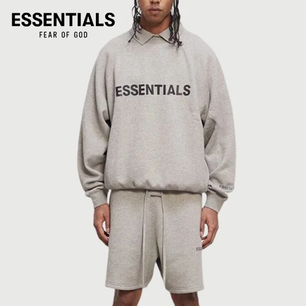 FOG FEAR OF GOD 複線 ESSENTIALS 立體硅膠字母高街男女反光圓領套頭衛衣 FOG FEAR OF GOD 複線 ESSENTIALS 立體硅膠字母高街男女反光圓領套頭衛衣