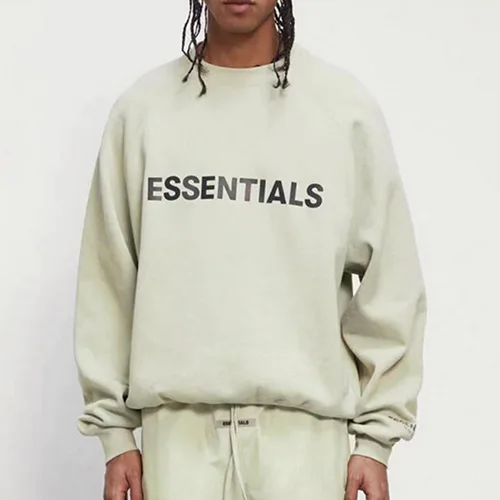 FEAR OF GOD FOG ESSENTIALS 複線高街男女胸前壓膠字母抓絨反光圓領衛衣 FEAR OF GOD FOG ESSENTIALS 複線高街男女胸前壓膠字母抓絨反光圓領衛衣