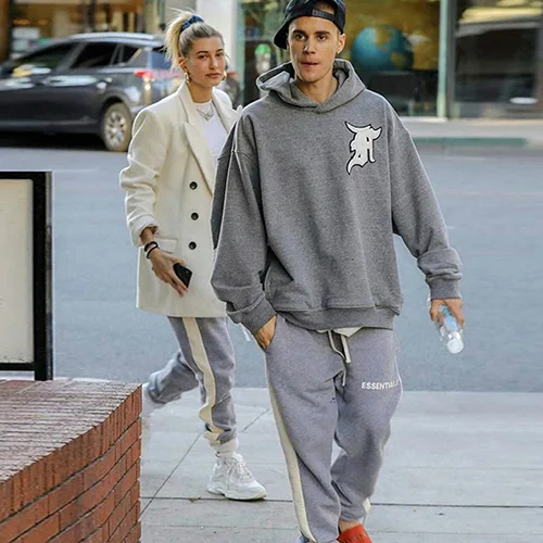 FEAR OF GOD FOG ESSENTIALS 複線加州條紋拼接束腳衛褲運動長褲