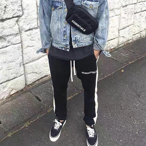 FEAR OF GOD FOG ESSENTIALS 複線加州條紋拼接束腳衛褲運動長褲