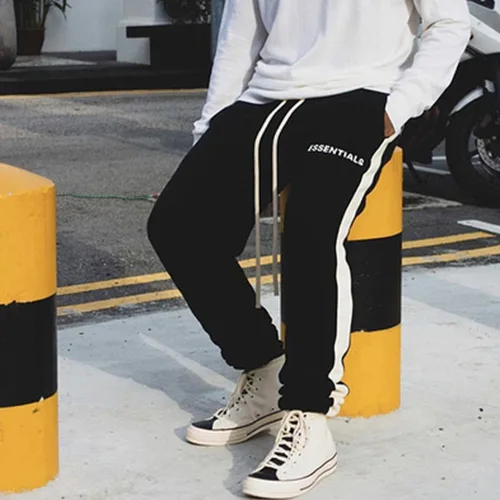 FEAR OF GOD FOG ESSENTIALS 複線加州條紋拼接束腳衛褲運動長褲