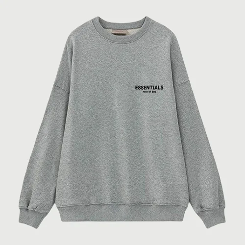 FOG FEAR OF GOD 複線 ESSENTIALS 高街男女情侶植絨小標背標 LOGO 圓領衛衣