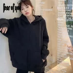 FOG FEAR OF GOD 主線植絨高街男女寬鬆拉鏈衛衣抓絨連帽開衫外套