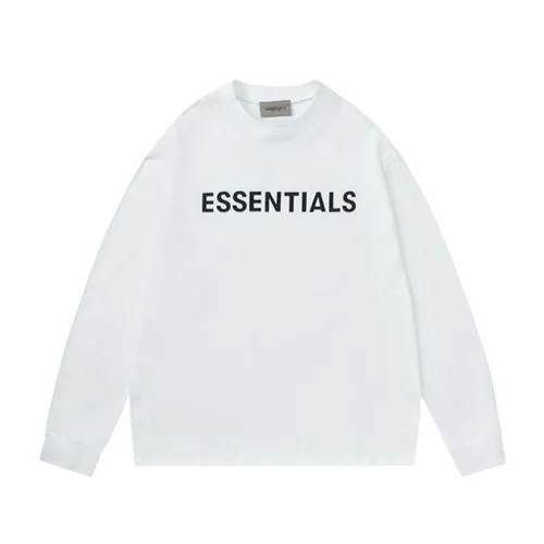 FOG FEAR OF GOD 複線 ESSENTIALS 立體硅膠字母高街男女寬鬆長袖T恤