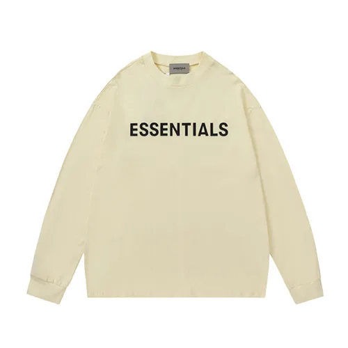 FOG FEAR OF GOD 複線 ESSENTIALS 立體硅膠字母高街男女寬鬆長袖T恤