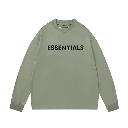 FOG FEAR OF GOD 複線 ESSENTIALS 立體硅膠字母高街男女寬鬆長袖T恤