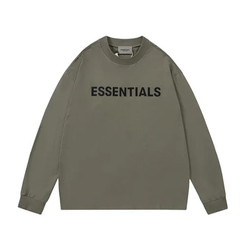 FOG FEAR OF GOD 複線 ESSENTIALS 立體硅膠字母高街男女寬鬆長袖T恤