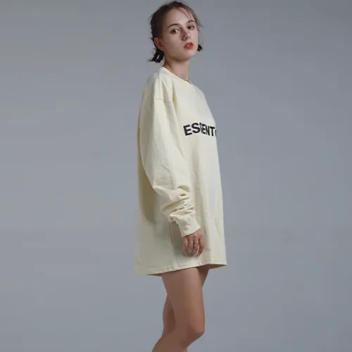 FOG FEAR OF GOD 複線 ESSENTIALS 立體硅膠字母高街男女寬鬆長袖T恤