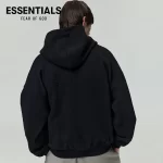 FOG ESSENTIALS 第九季複線高街休閒寬鬆壓印系列拉鍊外套連帽衫
