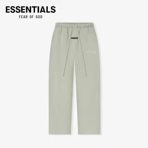 FEAR OF GOD ESSENTIALS 燙標印花男女直筒休閒長褲 淺灰綠
