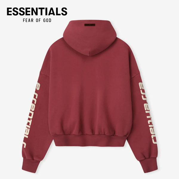 FEAR OF GOD 複線 ESSENTIALS 高街男女加絨款雙排字母雙袖圖案寬鬆落肩連帽衛衣 FEAR OF GOD 複線 ESSENTIALS 高街男女加絨款雙排字母雙袖圖案寬鬆落肩連帽衛衣