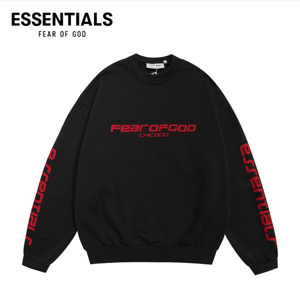 FOG ESSENTIALS 複線高街男女城市字母雙袖圖案寬鬆落肩圓領衛衣 FOG ESSENTIALS 複線高街男女城市字母雙袖圖案寬鬆落肩圓領衛衣