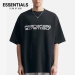 FEAR OF GOD ESSENTIALS 複線胸前雙排字母 LOGO 男女寬鬆落肩圓領短袖 T 恤